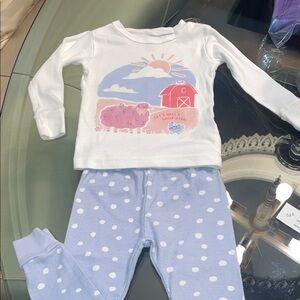 Carter's White and Light Blue Sheep Pajama Set